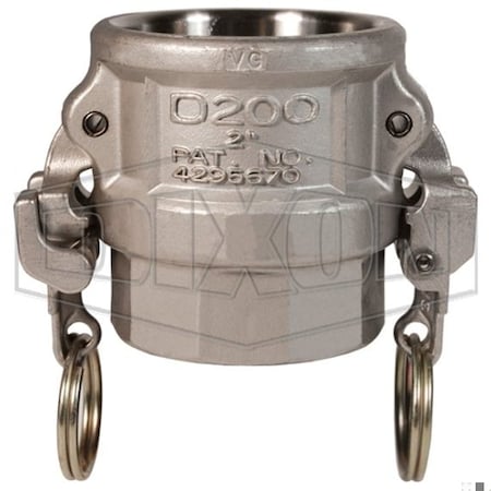 Dixon EZ Boss-Lock Type D Cam and Groove Coupler, 3/4 in Nominal, Female Coupler x FNPT End Style, 316 SS RD075EZ